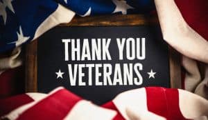 Image that say Thank You Veterans.